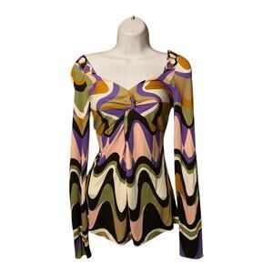 Emilio Pucci Blusa Viscosa blouse sz 8